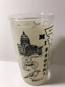 Vaso de bebidas vintage Hazel Atlas esmerilado estado de Missouri - Imagen 1 de 4