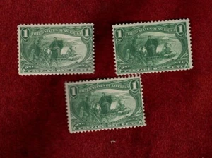 USA 3 MH 1 CENT 1898 TRANS-MISSISSIPPI EXPOSITION ISSUE STAMPS SCOTT # 285 - Picture 1 of 2
