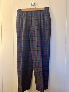 Women’s Pendleton 100% Virgin Wool Plaid Pants 14 Petite Vintage - Picture 1 of 4