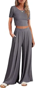 Women'S 2 Piece Lounge Sets Short Sleeve Pajama S-XXL - Picture 1 of 11