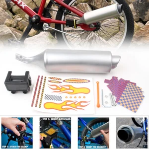 Sistema de tubo de escape de radios turbo para bicicleta Sonidos de motocicleta Motor de bicicleta Plateado - Imagen 1 de 9