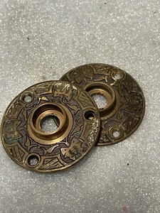 Antique Pair Of Rosettes Norwalk G-10200 bronze brass butterflies ornate 1885 - Picture 1 of 3