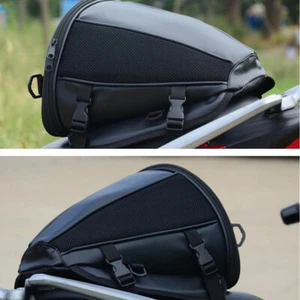 Motorcycle Rear Seat Tail Bag Travel Luggage Storage Backpack Waterproof Black - Picture 1 of 12
