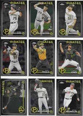 2024 Topps Chrome Pittsburgh Pirates Team Set 12 Cards Paul Skenes' Teammates! - Image 1 of 2
