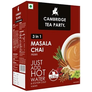 Cambridge Tea Party Instant Tee Masala Chai Mit Adrak Elaichi, 3 IN 1 Premix - Bild 1 von 3