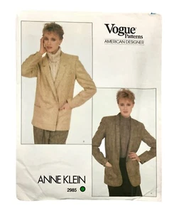 Vintage Vogue Patterns 2985 American Designer Anne Klein, Size 10 - Picture 1 of 2