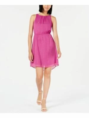 Maison Jules Dress Metallic Stripe High Neck Short Purple Sz XL NEW NWT 394 - Image 1 of 3