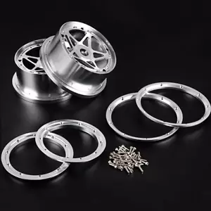 Vordere silberne CNC Aluminium Felgen für RC 1/5 HPI Rovan Baja 5B SS King Motor - Bild 1 von 1