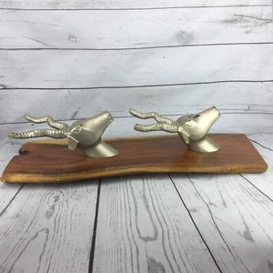 Ganchos Cabeza Gacela Placa Madera Vintage Modernos MCM Boho Safari Art Deco - Imagen 1 de 12