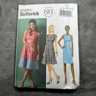Butterick B5894 Misses Dress Sewing Pattern Size 16-24 Lined Semi Fitted UNCUT - Image 1 of 4