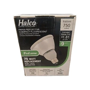 LOT OF 6 HALCO PAR30 75 WATT REPLACEMENT WHITE 3500K MEDIUM BASE #46002 - Picture 1 of 7