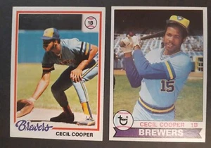 1978 Cecil Cooper # 154 & 1979 #325 Topps Card Lot Brewers - Bild 1 von 5