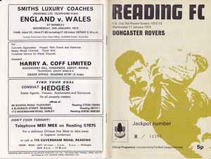 Reading v Doncaster Rovers 17 January 1973 FA Cup 3 Les Chappell action pic - Picture 1 of 3