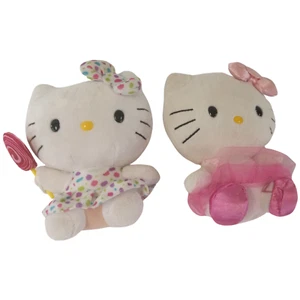 Set of 2 Hello Kitty Plush Toys with Floral Dress and Pink Tutu - Sanrio Collect - Picture 1 of 8
