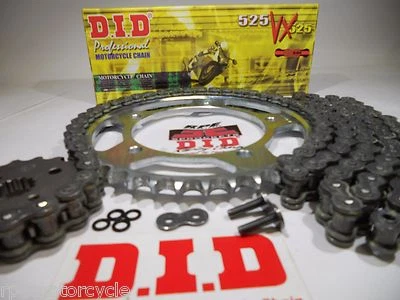 Kit de cadena y piñones extendidos Suzuki GSXR750 2006-2010 OEM DID VX3 PLATA 525 Foto 1 de 4