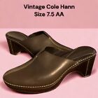 Vintage Clogs Cole Haan Country Womens Brown Leather Wedge Mules Size 7.5 Aa