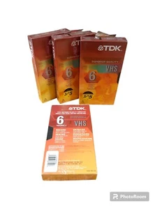 TDK 4 Pack Superior Quality T-120 6 Hour EP VHS Blank Video Tapes Sealed - Picture 1 of 1