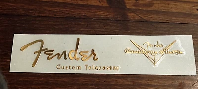 METALLIC FENDER TELECASTER CUSTOM HEADSTOCK CUSTOM SHOP / LOGO METALLIQUE FENDER