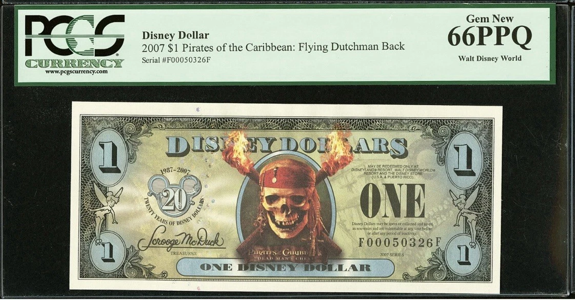 Pirates of the Caribbean Disney Dollars (1968-Now) for sale | eBay