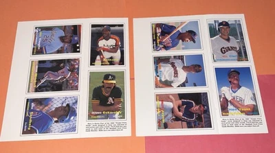 Revista de guía de precios de bolsillo SCD de béisbol 1990 ~ lote de paneles sin cortar (2) ~ 4 patio Foto 1 de 4