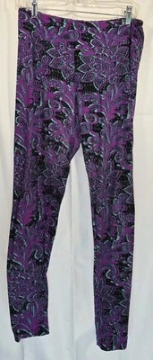 Leggings LuLaRoe Talla Única Púrpura Floral Foto 1 de 4