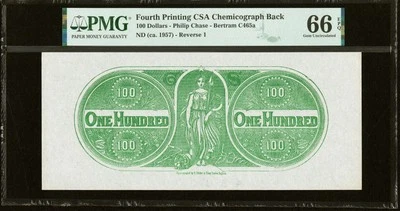 PMG GemUNC66 Confederate States $100 Chemicograph Banknote Civil War CSA Money - Image 1 of 4