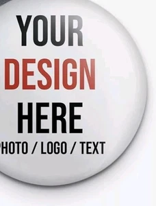 2,25 CUSTOM PINBACK BUTTONS beliebiges Bild Pins Anstecker weiß Kunststoff Rückseite siehe Bild 🔥 - Bild 1 von 3