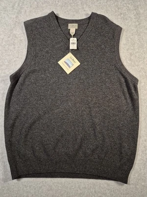 LL Bean Men's Vintage Gray Lamb's Wool Sweater Vest Size XL  - Image 1 of 4
