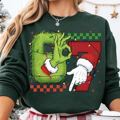 Grinch 67 Christmas Jumper Crewneck Holiday Sweater Funny Gift - Image 1 of 4