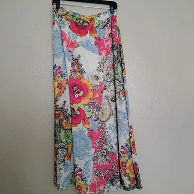 Chicos Skirt Medium / 1 Maxi Vibrant Floral Casual Beach Resort Flowy Elastic  - Image 1 of 4