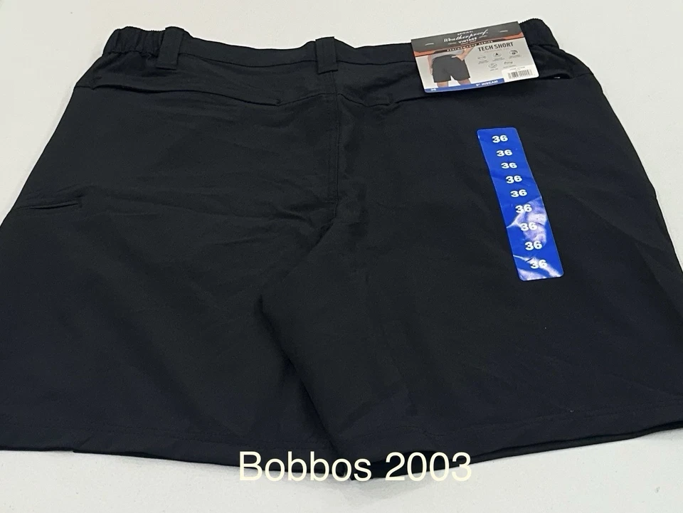 Weatherproof Vintage Men's UPF 50 Stretch Performance Tech Short SIZE 36 Black