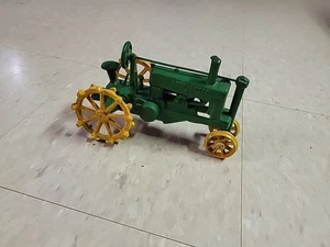 Antique Cast Iron Green & Yellow 'John Deere' colors Toy Tractor 8" 1:16 diecast - Picture 1 of 5
