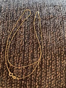 14k Yellow Gold 18” Thin Chain Necklace 1.0 Grams - Picture 1 of 4