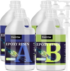 Epoxy Resin 4 Gallon - Crystal Clear Epoxy Resin Kit - Self-Leveling, - Picture 1 of 6