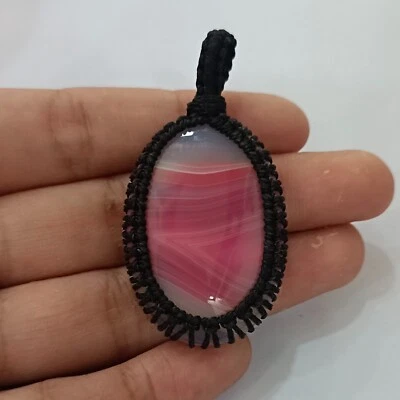 Colgante de piedras preciosas sueltas de ónix rosa natural púrpura joyería hecha a mano  Foto 1 de 3