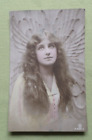VINTAGE  POSTCARD #A488-1 BEAUTIFUL YOUNG WOMAN - LONG WAVY HAIR - ANGEL WINGS