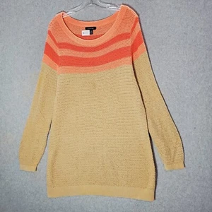 Lands End Women Sweater 1x Beige Tunic Knit Long Sleeve Round Neck READ - Picture 1 of 7