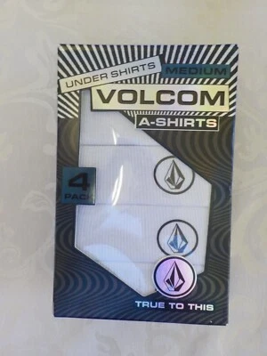 VOLCOM A-Shirts Tanks NIP 4 Each White Cotton Blend Logo Easy Care All Seasons - Image 1 of 4
