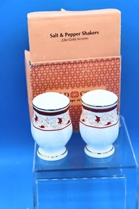Gold Coast Salz & Pfefferstreuer 22kt Gold Akzente SKU# 307V in OVP NOS - Bild 1 von 6