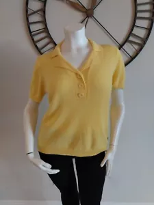 Maglione bianco cervo 3 bottoni pull over giallo buccia di limone donna taglia XL (16-18) - Foto 1 di 8