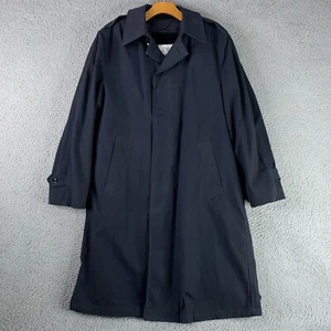 Vintage US Air Force Coat Mens 38R Blue All Weather Military Jacket Lined 1980s - Picture 1 of 18