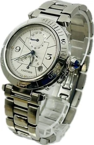 Cartier Pasha GMT Power Reserve W31037H3 2388 Auto Mens Watch Excellent A3204 - Picture 1 of 13