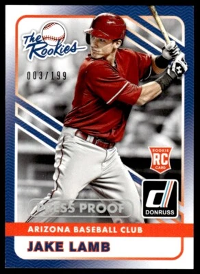 2015 Donruss The Rookies Silver Press Proof Jake Lamb 003/199 Arizona - Image 1 of 2