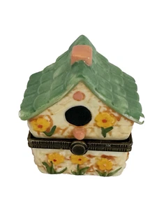 SCATOLA PORTAGIOIE PORCELLANA CON CERNIERA VINTAGE CASA DOLCE CASA UCCELLI - Foto 1 di 9