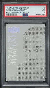 1997-98 METAL UNIVERSE PLATINUM PORTRAITS STEPHON MARBURY #5 PSA 7 NRMT - Picture 1 of 2