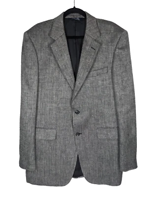 Stafford Sport Coat Blazer Sz 40L Gray 100% Silk Herringbone Sportcoat Mens NEW - Image 1 of 4