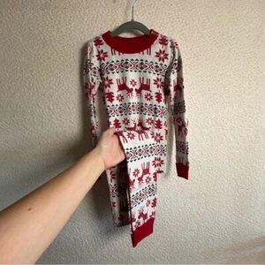 Hanna Andersson Reindeer Long Sleeve Matching Pajama Set Size 6-7 - Picture 1 of 15