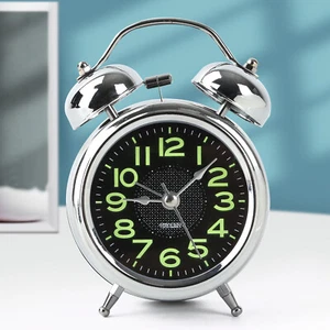 Super Loud Double Bell Alarm Clock with Night Light Bedside Home Decor UK - Picture 1 of 12