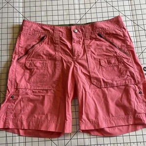 Athleta Pink/Salmon Roll Up Cargo Pants Size 12 - Picture 1 of 9