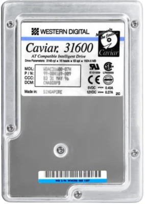 Western Digital Caviar 31600 WDAC31600-07H 1.6GB 5200RPM ATA IDE 3.5" Inch - Image 1 of 3